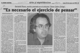 "Es necesario el ejercicio de pensar"