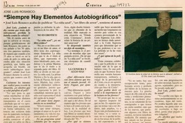 "Siempre hay elementos autobiográficos"