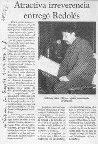 Atractiva irreverencia entregó Redolés  [artículo].
