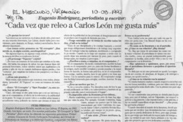 "Cada vez que releo a Carlos León me gusta más"  [artículo] Bernando Soria.