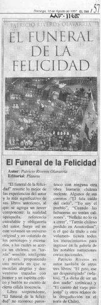 El Funeral de la felicidad  [artículo].