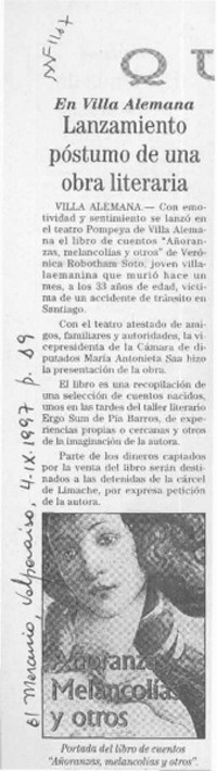 Lanzamiento póstumo de una obra literaria  [artículo].