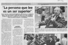 "La Persona que lee es un ser superior"