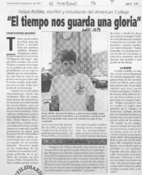 "El tiempo nos guarda una gloria"  [artículo] Patricio Riveros Olavarría.