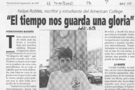 "El tiempo nos guarda una gloria"  [artículo] Patricio Riveros Olavarría.