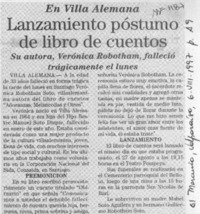 Lanzamiento póstumo de libro de cuentos  [artículo].