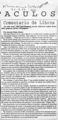 "La niña azul"  [artículo] Antonio Rojas Gómez.