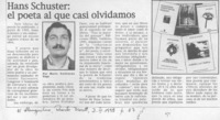 Hans Schuster, el poeta al que casi olvidamos  [artículo] Mario Contreras Vega.