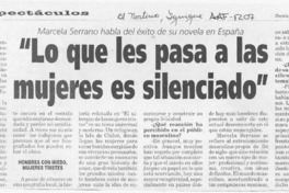 "Lo que les pasa a las mujeres es silenciado"  [artículo] Elisa Cárdenas.