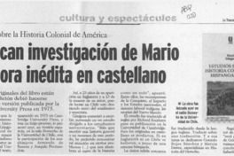 Publican investigación de Mario Góngora inédita en castellano