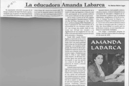 La educadora Amanda Labarca  [artículo] Marino Muñoz Lagos.