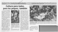 Cultura para todos, para los peques, también  [artículo].