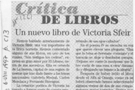 Un nuevo libro de Victoria Sfeir  [artículo] Adolfo Simpson T.