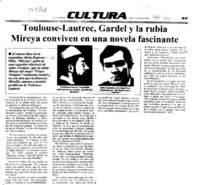 Toulouse-Lautrec, Gardel y la rubia Mireya conviven en una novela fascinante  [artículo].