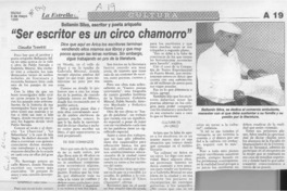 "Ser escritor es un circo chamarro"  [artículo] Claudia Tosetti.