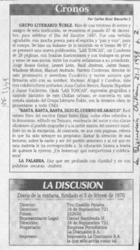 Cronos  [artículo] Carlos René Ibacache I.