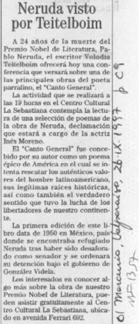 Neruda visto por Teitelboim