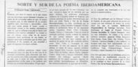 Norte y sur de la poesía iberoamericana  [artículo] Wellington Rojas Valdebenito.