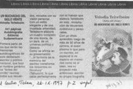 Un Muchacho del siglo veinte  [artículo].