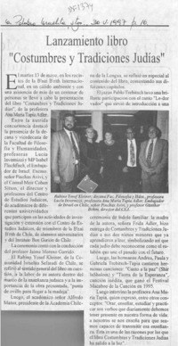 Lanzamiento libro "Costumbres y tradiciones judías"