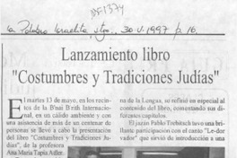 Lanzamiento libro "Costumbres y tradiciones judías"