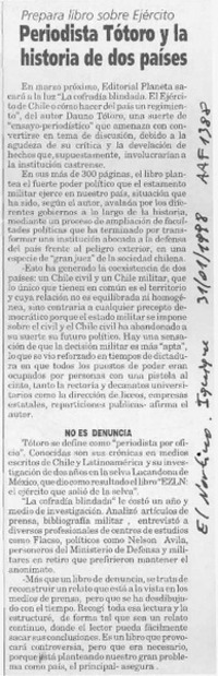 Periodista Tótoro y la historia de dos países  [artículo].