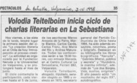 Volodia Teitelboim inicia ciclo de charlas literarias en La Sebastiana  [artículo].