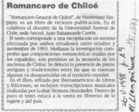 Romancero de Chiloé  [artículo].