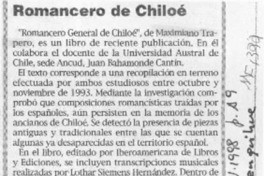 Romancero de Chiloé  [artículo].