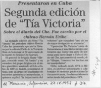 Segunda edición de "Tía Victoria"  [artículo].