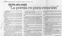"La poesía es pura emoción"  [artículo] Bernardo Soria.
