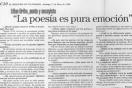 "La poesía es pura emoción"  [artículo] Bernardo Soria.