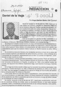 Daniel de la Vega  [artículo] Hugo Garrido Gaete.