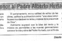 Libro y cantata en honor al Padre Alberto Hurtado