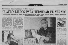 Cuatro libros para terminar el verano  [artículo].