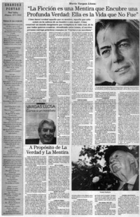 "La Ficción es una mentira que encubre una profunda verdad, ella es la vida que no fue"