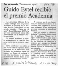 Guido Eytel recibió el premio Academia  [artículo].