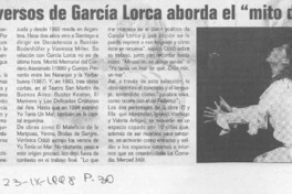 Obra con versos de García Lorca aborda el "mito del amor"