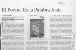 El Poema es la palabra justa  [artículo] Miguel Arteche.