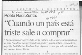 "Cuando un país está triste sale a comprar"  [artículo].
