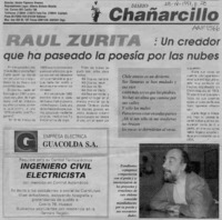 Raúl Zurita, un creador que ha paseado la poesía por las nubes  [artículo].