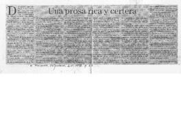 Una prosa rica y certera