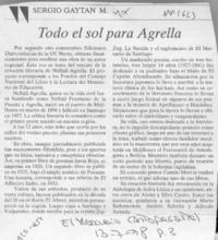 Todo el sol para Agrella  [artículo] Sergio Gaytán M.