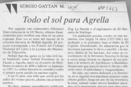 Todo el sol para Agrella  [artículo] Sergio Gaytán M.