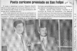 Poeta curicano premiado en San Felipe  [artículo].