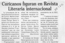 Curicanos figuran en revista literaria internacional  [artículo].