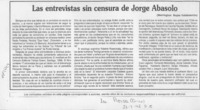 Las entrevistas sin censura de Jorge Abasolo  [artículo] Wellinton Rojas Valdebenito.