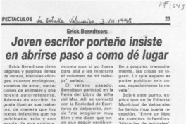 Joven escritor porteño insiste en abrirse paso a como dé lugar