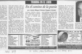 En el camino de la poesía  [artículo] Jaime Miguel Gómez Rogers.