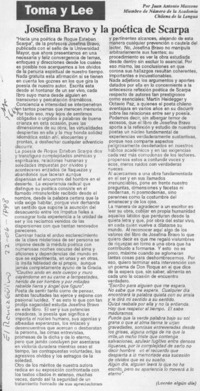 Josefina Bravo y la poética de Scarpa  [artículo] Juan Antonio Massone.
